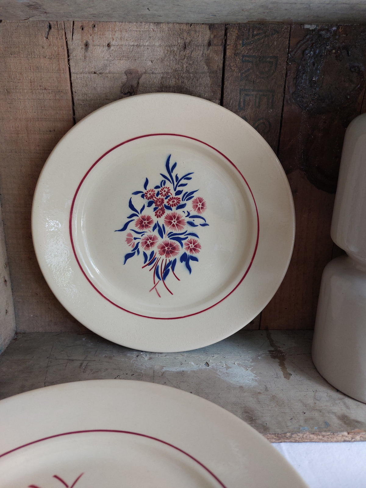 Lot de 7 assiettes plates, 7 assiettes à dessert, 1 plat creux Badonviller modèle « Francine »