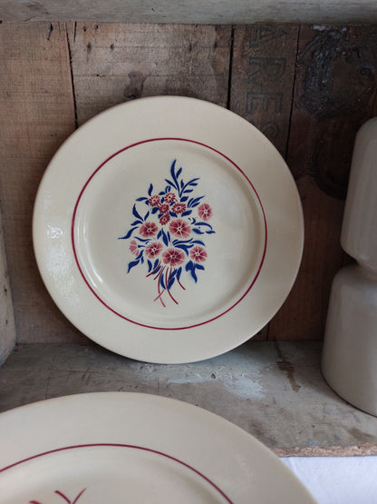 Lot de 7 assiettes plates, 7 assiettes à dessert, 1 plat creux Badonviller modèle « Francine »