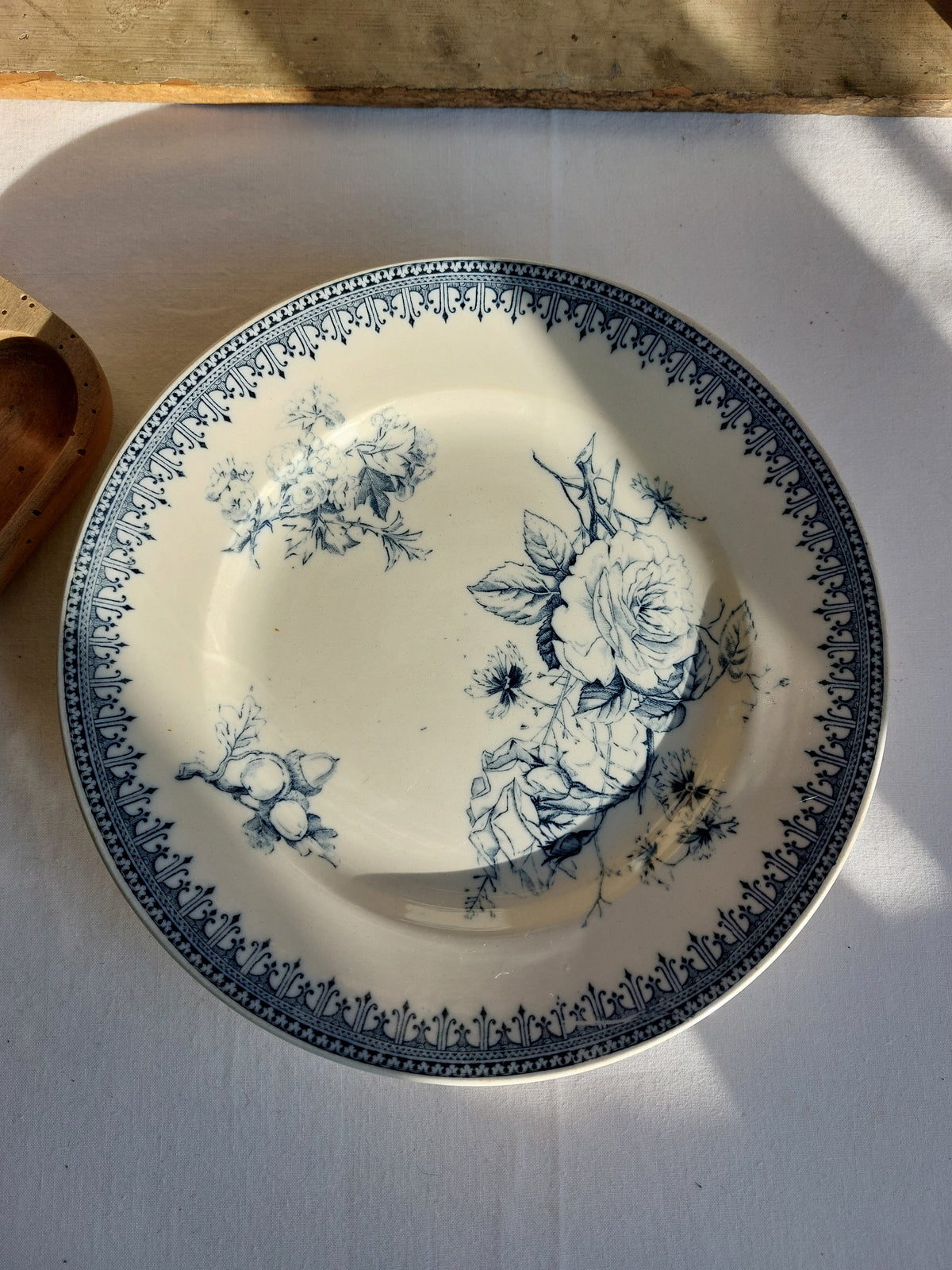 Compotier et plat ovale Terre de Fer « Flore » Vermont Frères circa 1880-1900