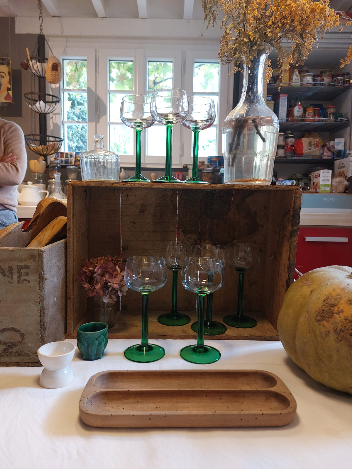 Ensemble de 8 verres à pied vintage